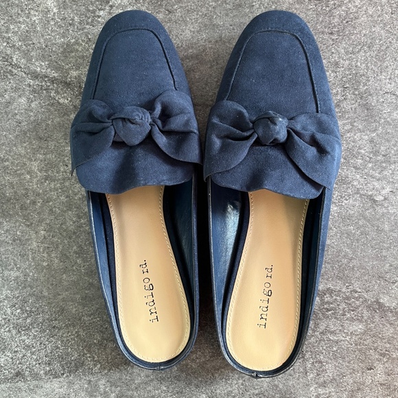 Blue vegan suede mules, flats, 8.5, NWOT. - Picture 2 of 14